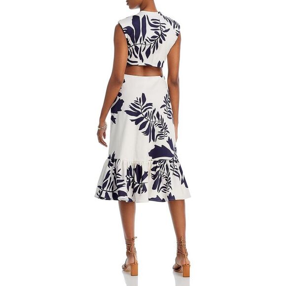 Andres Otalora Womens Safi Ivory Floral Plunge Party Maxi Dress NWT - Picture 2 of 2